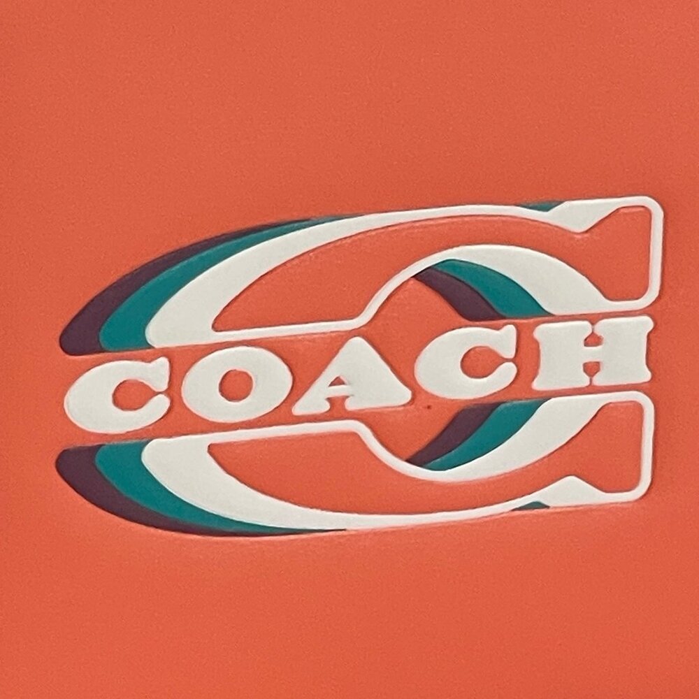 Coach CH084 3 In 1 Wallet Coach Stamp Mens Refined Calf Leather Bright Orange - Picture 8 of 9